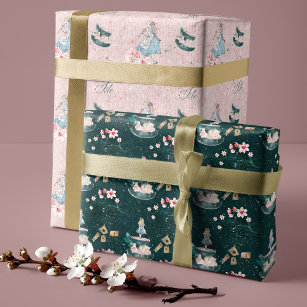 Alice in Wonderland Flowers Wrapping Paper Gift Wrap 