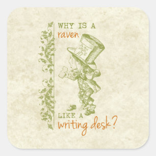 Mad Hatter, Alice in Wonderland Square Sticker