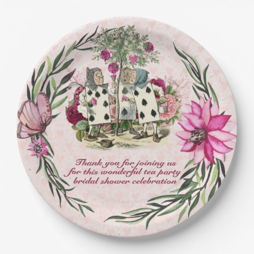 Mad Hatter Alice Vintage Tea Party Bridal Shower Paper Plates