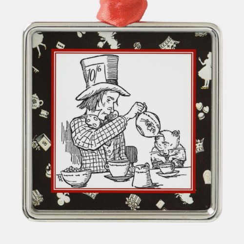 Mad Hatter and Dormouse Metal Ornament