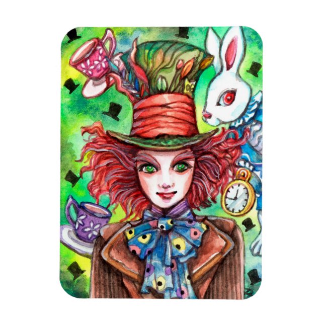 Mad Hatter and Rabbit Magnet (Vertical)