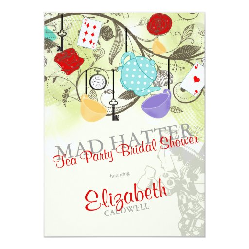 Mad Hatter Bridal Shower Invitations 7