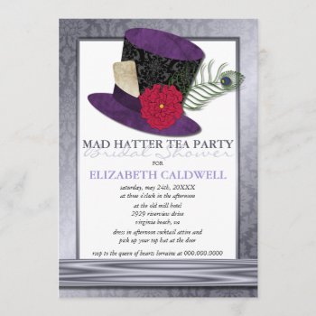 Mad Hatter Bridal Shower Invitation by chocolattedesigns at Zazzle