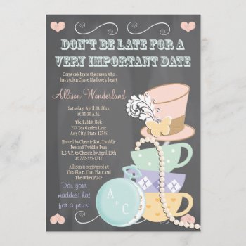 Mad Hatter Bridal Shower Invitations by OccasionInvitations at Zazzle