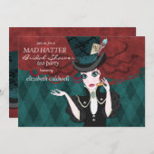Mad Hatter Bridal Shower Tea Party Invitation (Front/Back)