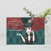 Mad Hatter Bridal Shower Tea Party Invitation (Standing Front)