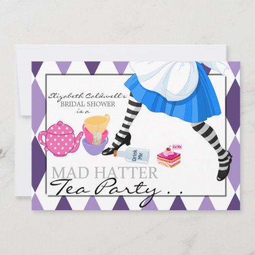 Mad Hatter Bridal Shower Tea Party Invitation
