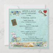 Mad Hatter & Cheshire Cat Bring a Book Shower Invitation (Back)