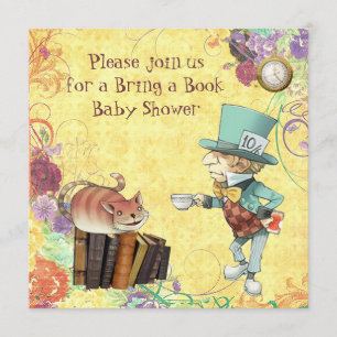 Mad Hatter & Cheshire Cat Bring a Book Shower Invitation