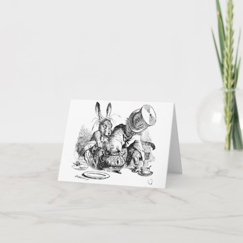 Mad Hatter Dormouse and March Hare Card