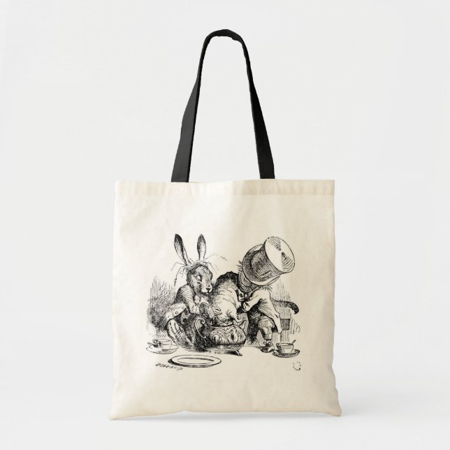 Mad Hatter, Dormouse and March Hare Tote Bag (Front)