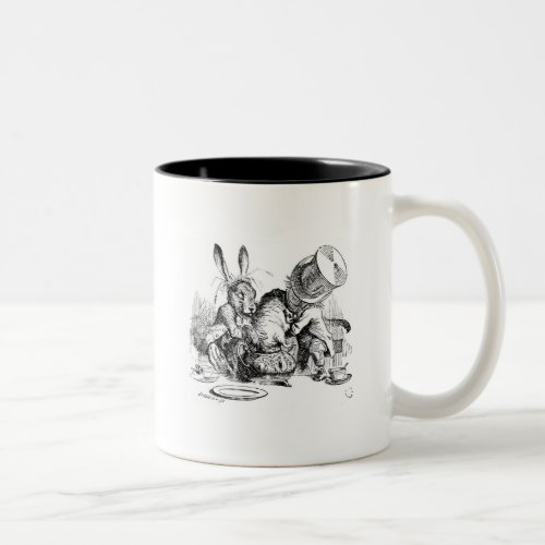 Mad Hatter Dormouse and March Hare Two_Tone Coffee Mug