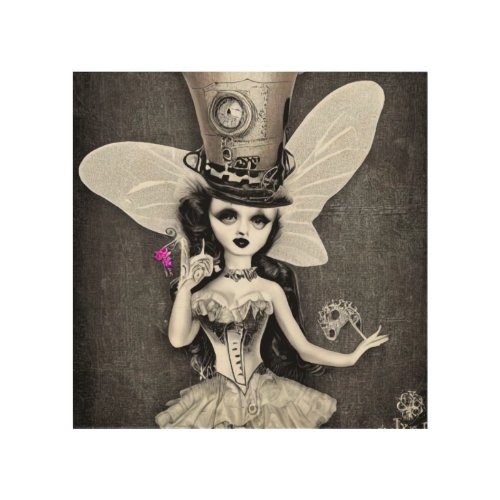 Mad Hatter Fairy Wood Wall Art