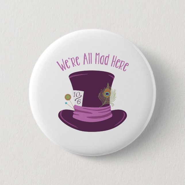 Mad Hatter Hat Button (Front)