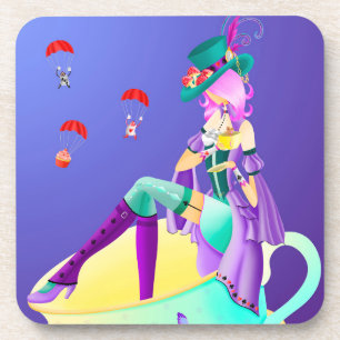 Mad Hatter in Tea cup - Wonderland Beverage Coaster