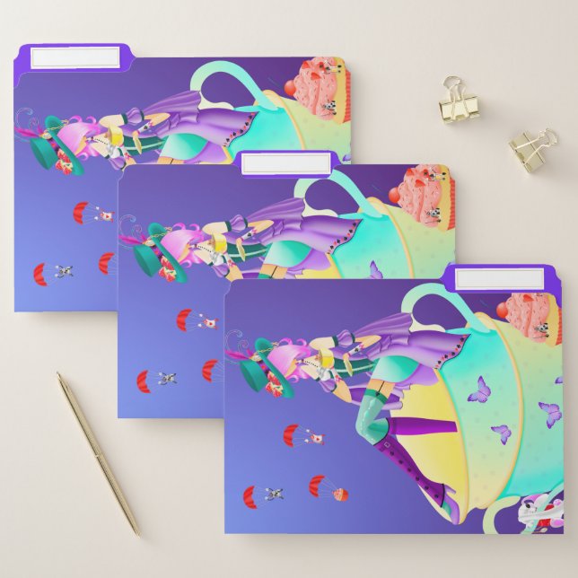 Mad Hatter in Tea Cup - wonderland  File Folder (Set)