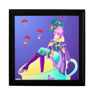Mad Hatter in Teacup & Parachuters Card Men Gift Box