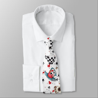 Mad Hatter Inspired Whimsical Wonderland Pattern Neck Tie
