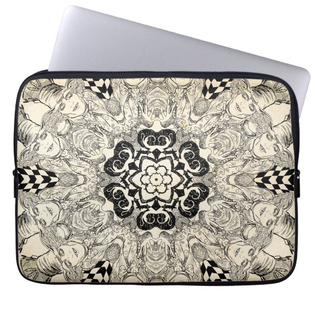 Mad Hatter Kaleidoscope 2 Laptop Sleeve (Front)