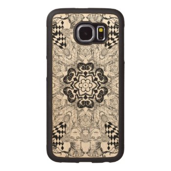 Mad Hatter Kaleidoscope Carved Wood Samsung Galaxy S6 Case by AliceLookingGlass at Zazzle