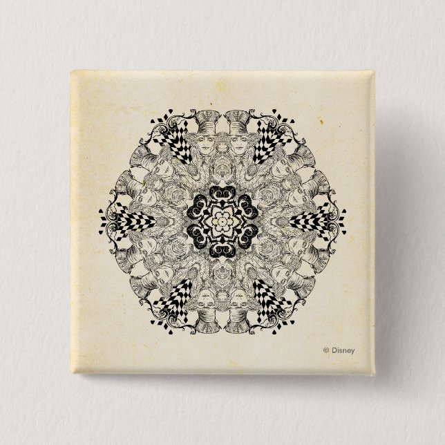 Mad Hatter Kaleidoscope Pinback Button (Front)