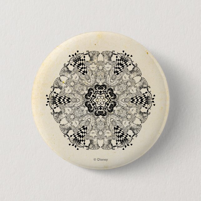 Mad Hatter Kaleidoscope Pinback Button (Front)