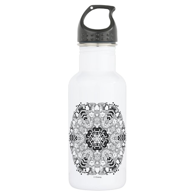 Mad Hatter Kaleidoscope Stainless Steel Water Bottle (Front)