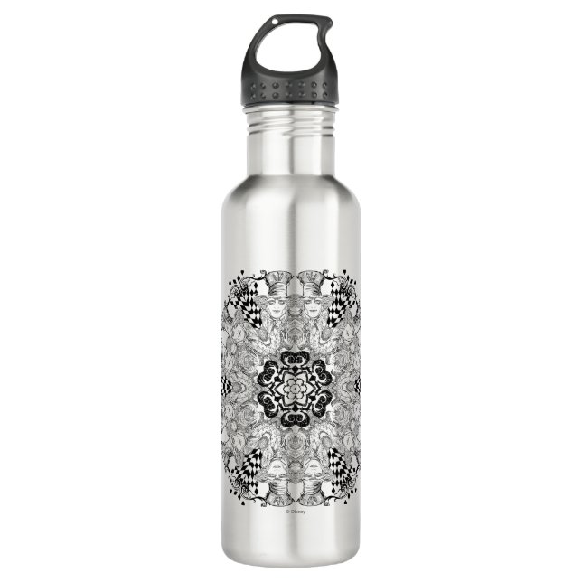 Mad Hatter Kaleidoscope Stainless Steel Water Bottle (Front)