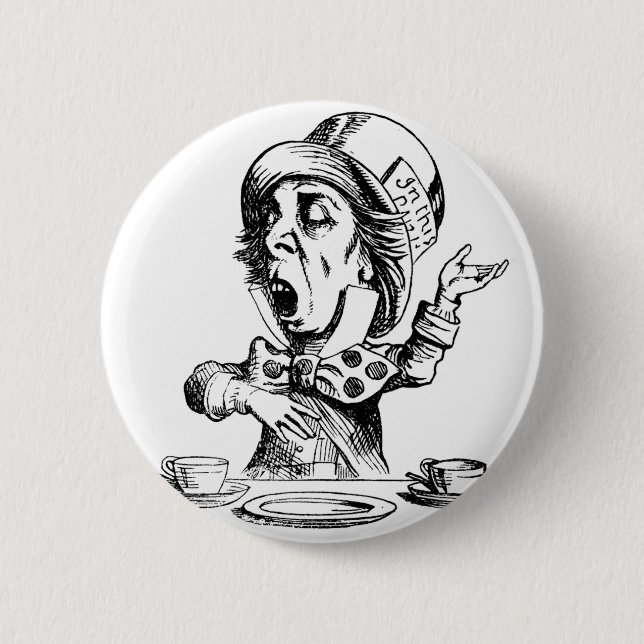 Mad Hatter Pinback Button (Front)