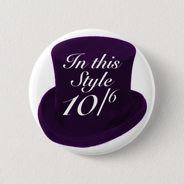 Mad Hatter - Purple Pinback Button (Front)
