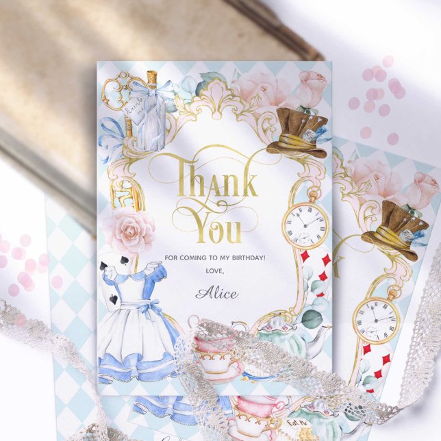 Mad hatter, Tea party, 1st birthday, thank you Card (Creator Uploaded)