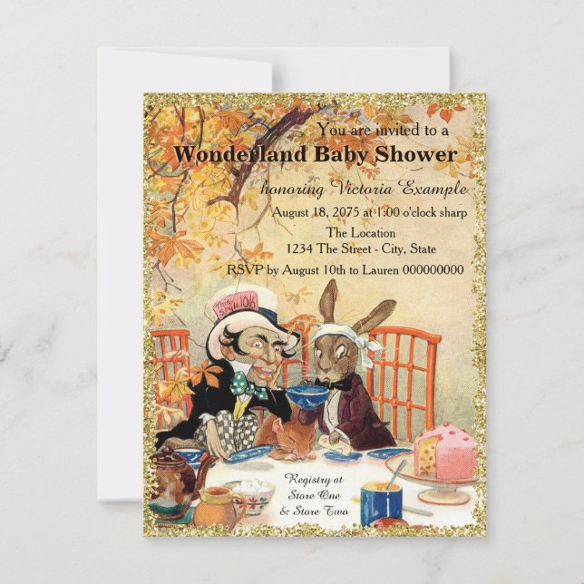Mad Hatter Tea Party Baby Shower Invitation (Front)