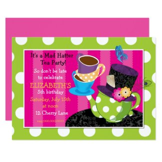 Mad Hatter Tea Party Birthday Invitation