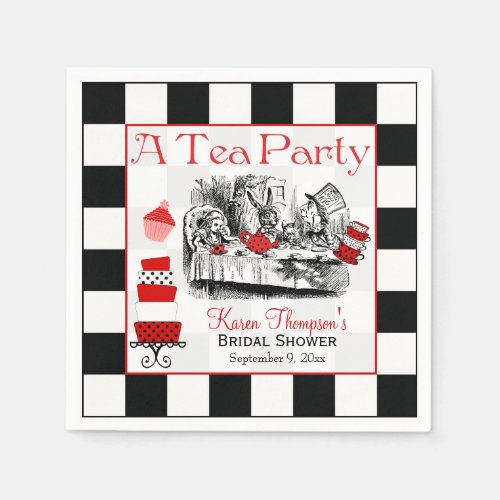 Mad Hatter Tea Party Bridal Shower Napkins