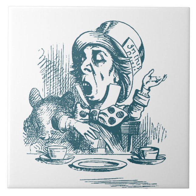 Mad Hatter Tea Party Ceramic Tile (Front)