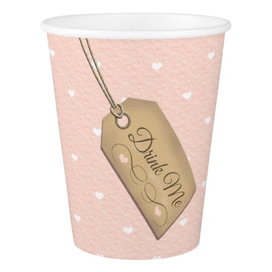 Mad Hatter Tea Party Drink Me Tag Paper Cup | Zazzle.com