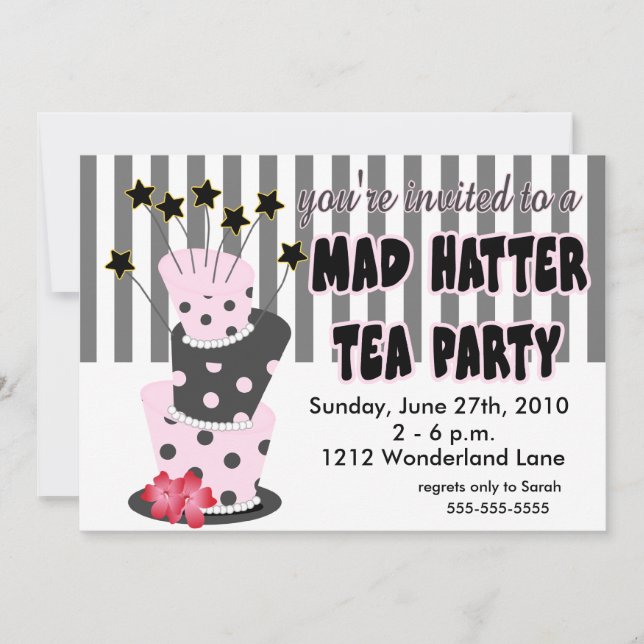 Mad Hatter Tea Party Invitation (Front)