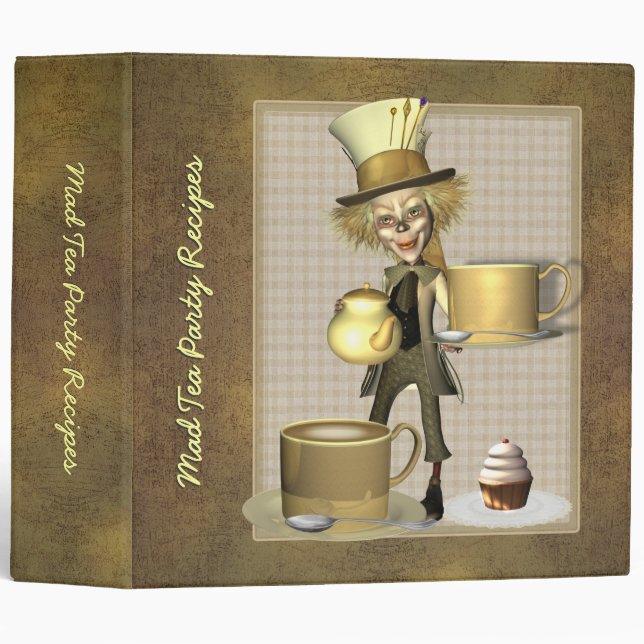 Mad Hatter Tea Party Recipe Binder 2" (Front/Spine)