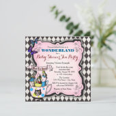 Mad Hatter Tea Party Wonderland Baby Shower Invitation (Standing Front)