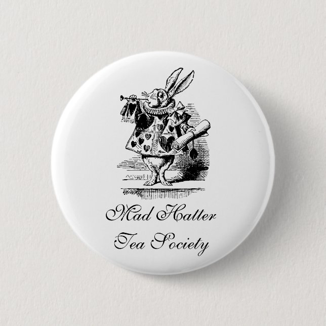 Mad Hatter Tea Society Pinback Button (Front)