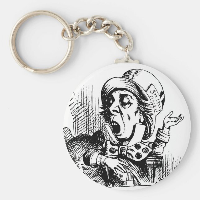 Mad Hatter Tenniel illustration Keychain (Front)