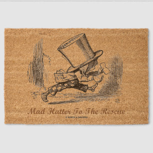 Mad Hatter To The Rescue Wonderland Sentiment Fiber Doormat