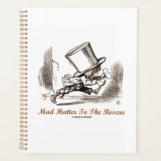 Mad Hatter To The Rescue Wonderland Sentiment Planner (Front)