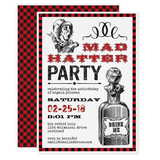 Mad Hatter Unbirthday Party Invitation Zazzle Com