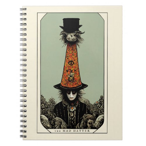 Mad Hatter Vintage Whimsical Tarot Inspired Notebook