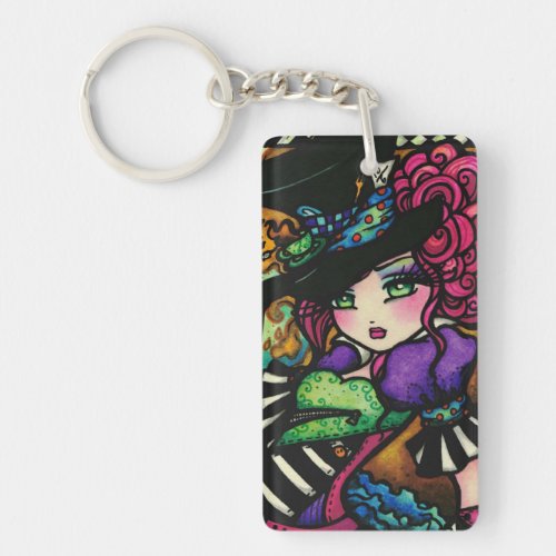 Mad Hatter  White Rabbit Alice Series Hannah Lynn Keychain