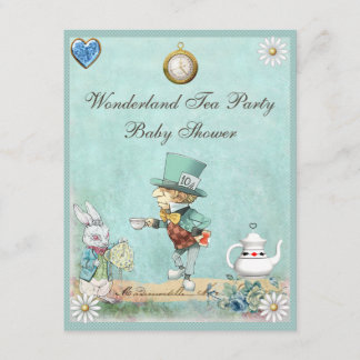 Mad Hatter Wonderland Tea Party Baby Shower Invitation