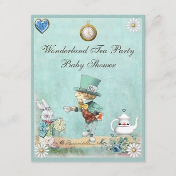 Mad Hatter Wonderland Tea Party Baby Shower Invitation by GroovyGraphics at Zazzle