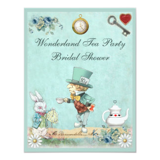 Mad Hatter Tea Party Bridal Shower Invitations 4