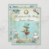 Mad Hatter Wonderland Tea Party Bridal Shower Invitation (Front/Back)